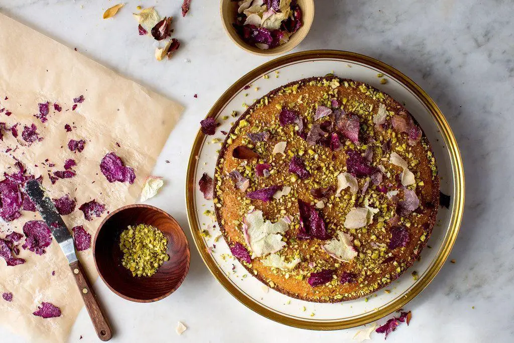 Pistachio and Rose Water Cake