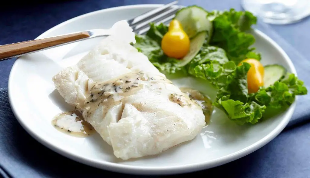 Poached Haddock in White Wine and Garlic Broth