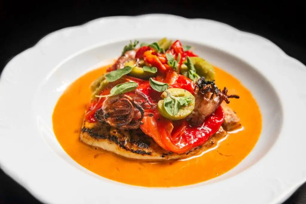 Poached Swordfish with Orange and Basil