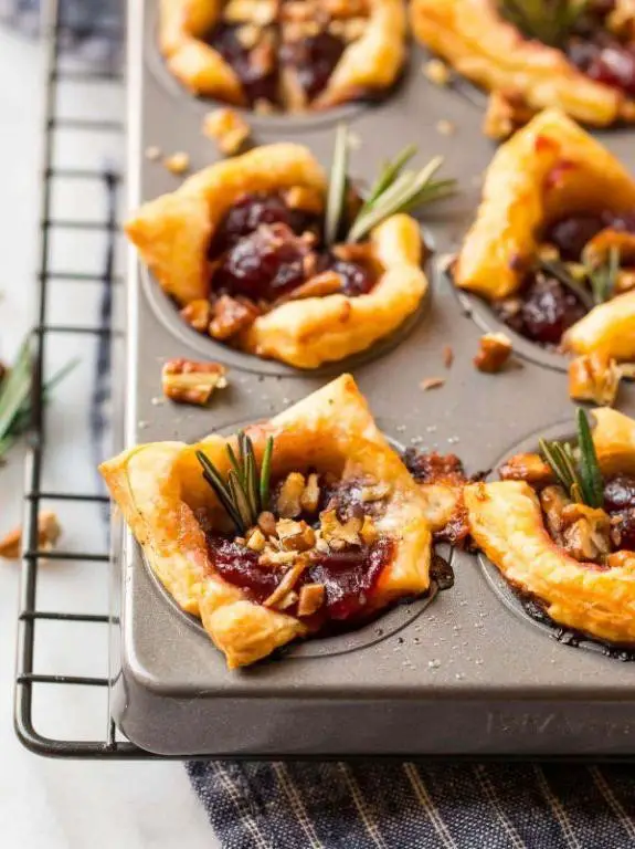Puff Pastry Brie and Jam Bites