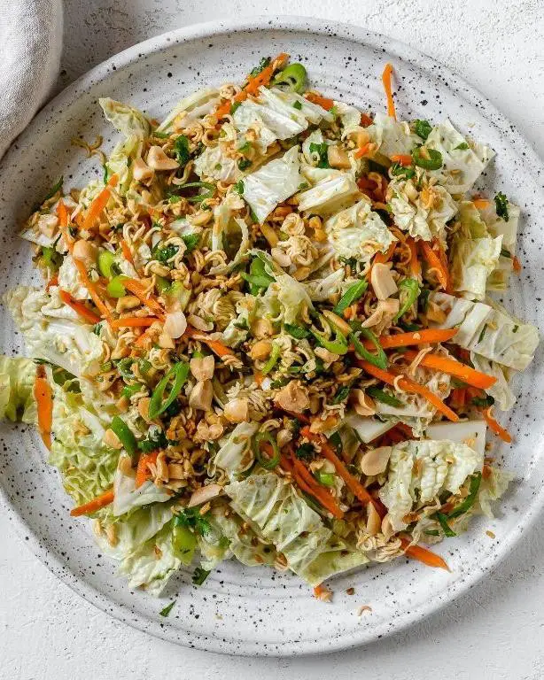 Quick and Easy Ramen Noodle Cole Slaw with Lime Vinaigrette