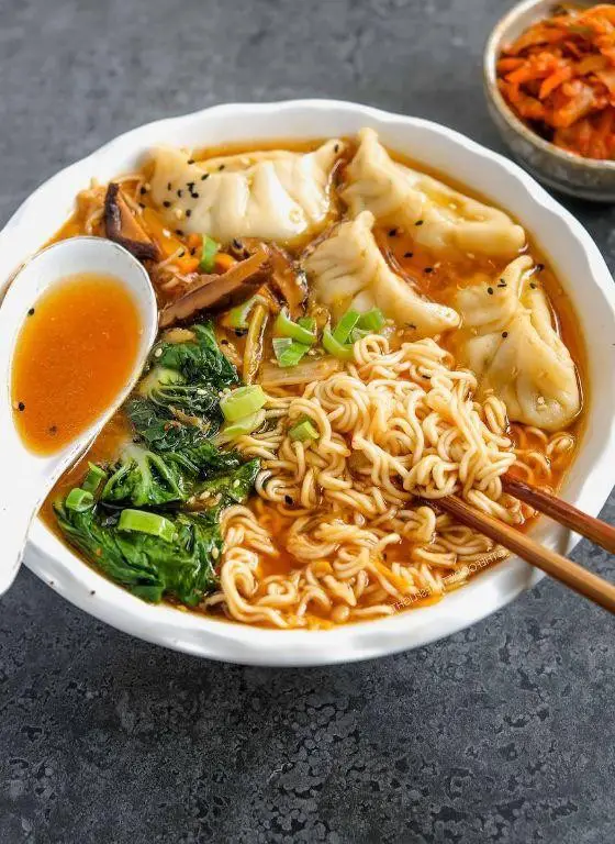 Ramen Noodle Soup with Dumplings