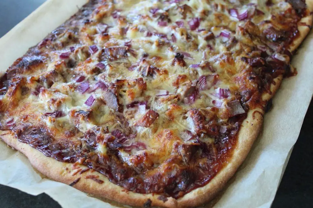 Ranch Pork Chop Pizza with BBQ Sauce