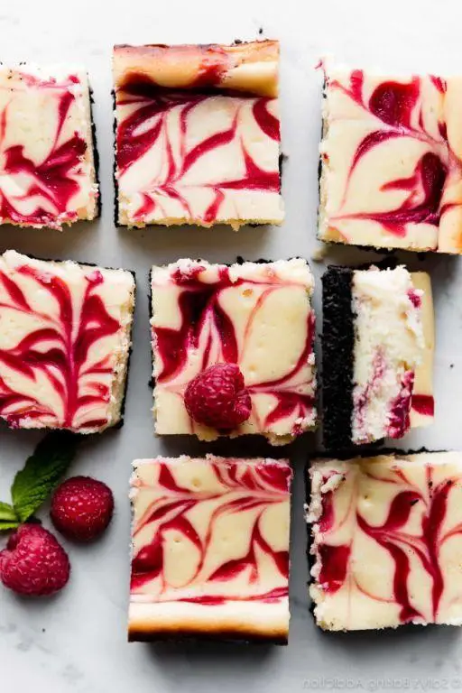 Raspberry White Chocolate Cheesecake Bars