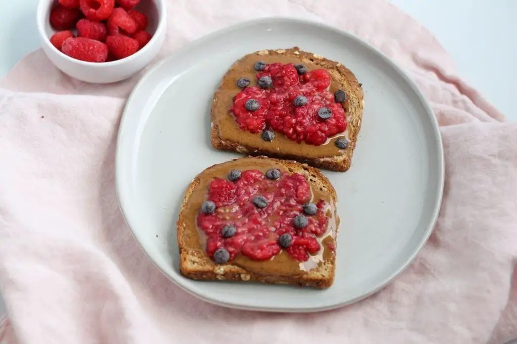 Raspberry and Almond Butter Toast
