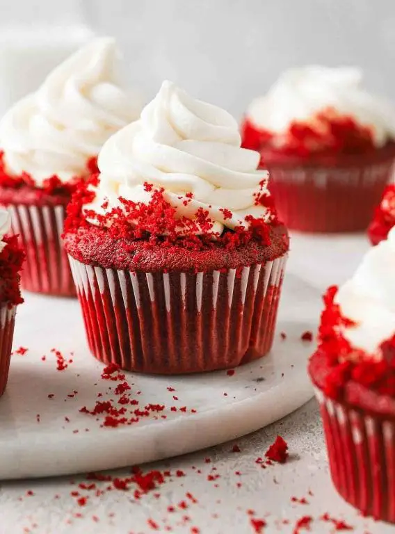 Red Velvet Gourmet Cupcakes with Cream Cheese Frosting