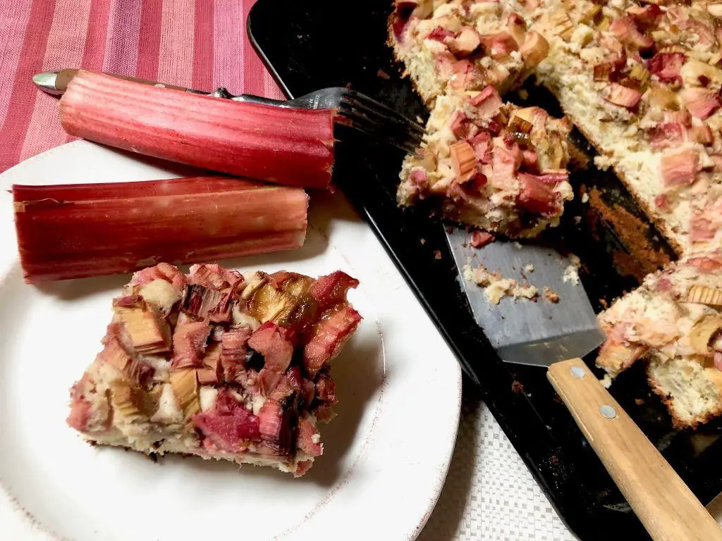 Rhubarb Banana Coffee Cake