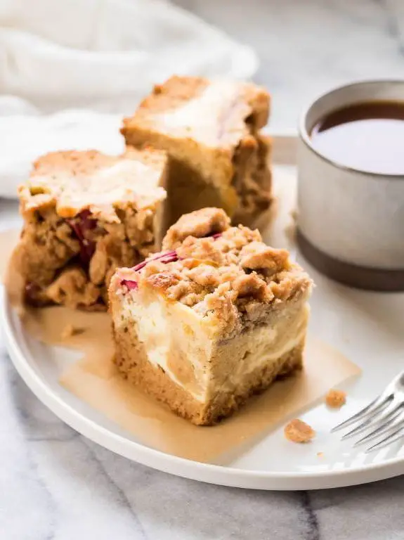 Rhubarb Cream Cheese Coffee Cake