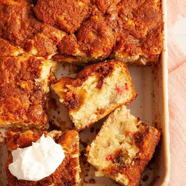 Rhubarb Sour Cream Coffee Cake