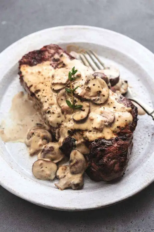 Ribeye Steak with Mushroom Sauce