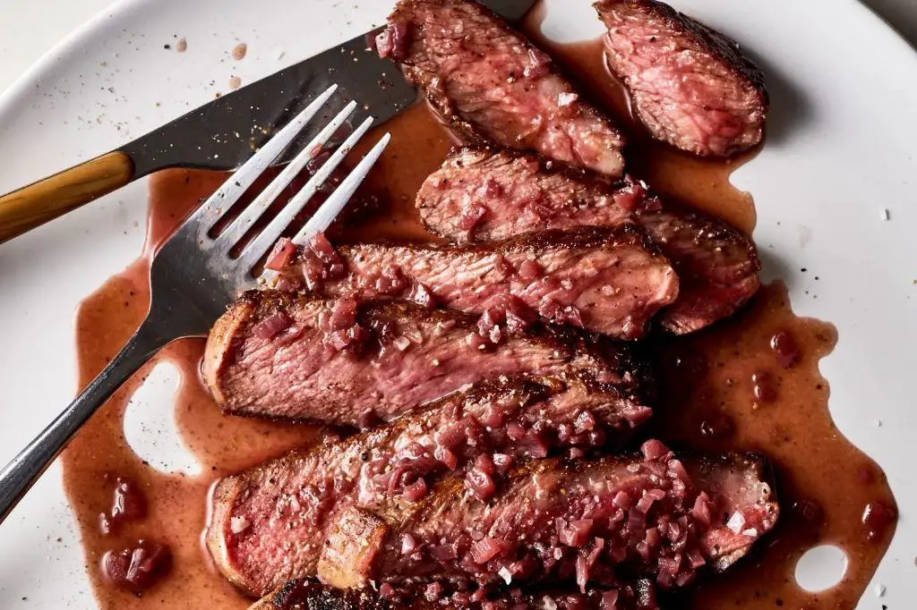 Ribeye Steak with Red Wine Sauce
