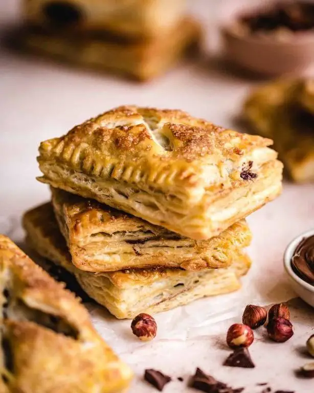 Rich Chocolate Hazelnut Puff Pastry Shells