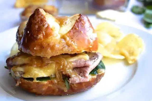 Roast Beef Sandwich with Caramelized Apples and Brie