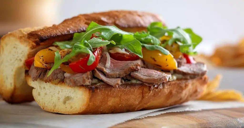 Roast Beef Sandwich with Grilled Vegetables
