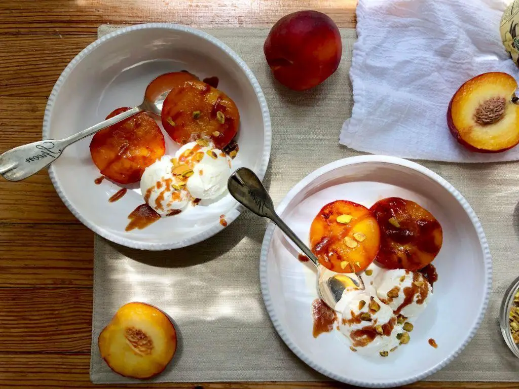 Roasted Nectarine and Vanilla Bean Ice Cream