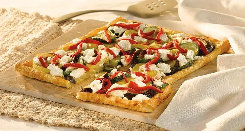 Roasted Vegetable and Pesto Puff Pastry Shells