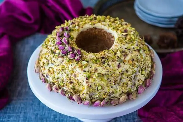 Rose and Pistachio Bundt Cake