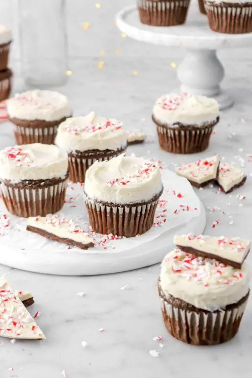 RumChata Peppermint Bark Cupcakes