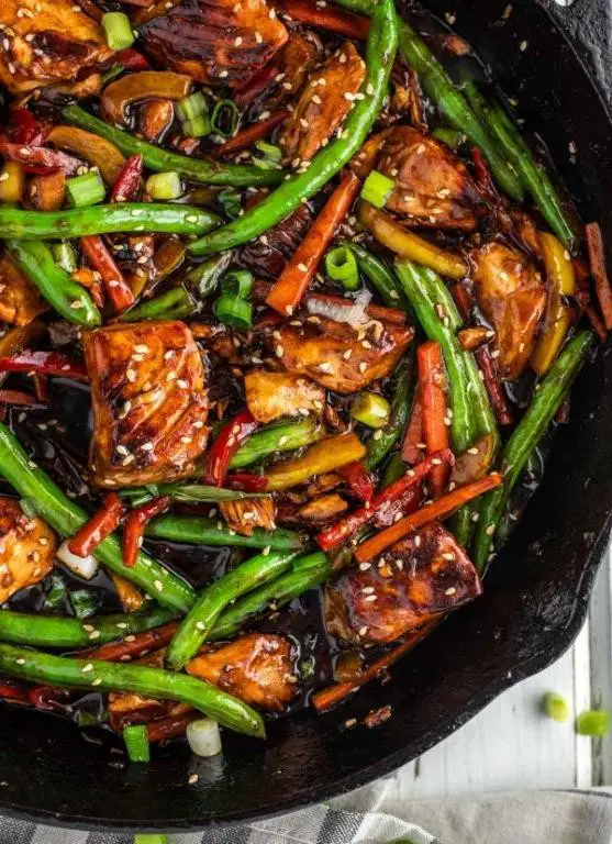 Salmon Stir Fry with Vegetables