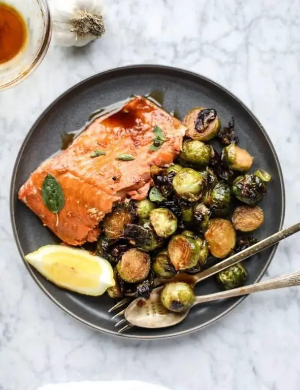 Salmon and Brussel Sprouts Skillet