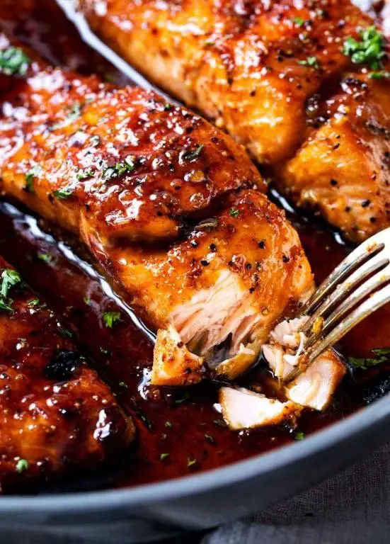 Salmon with Honey Garlic Glaze