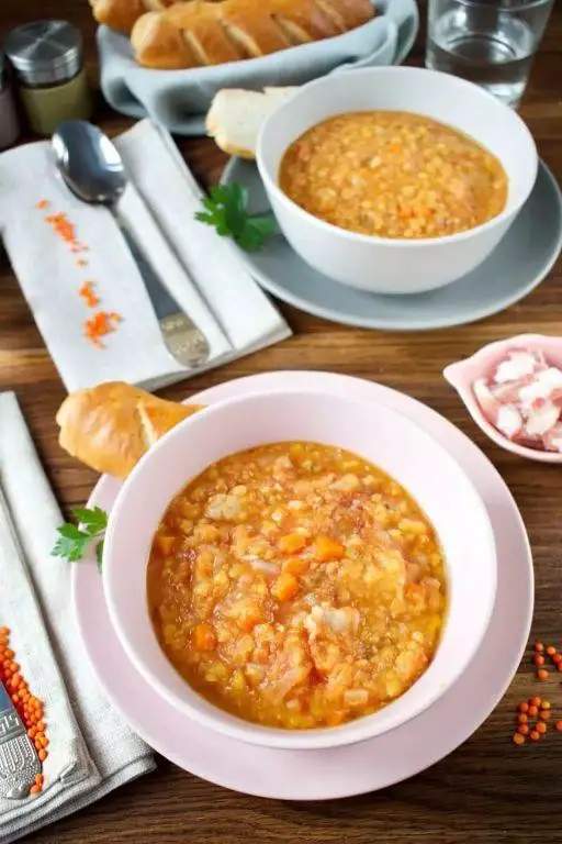 Salt Pork and Lentil Soup
