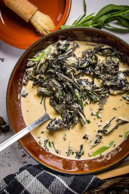 Sauteed Black Trumpet Mushrooms with Garlic