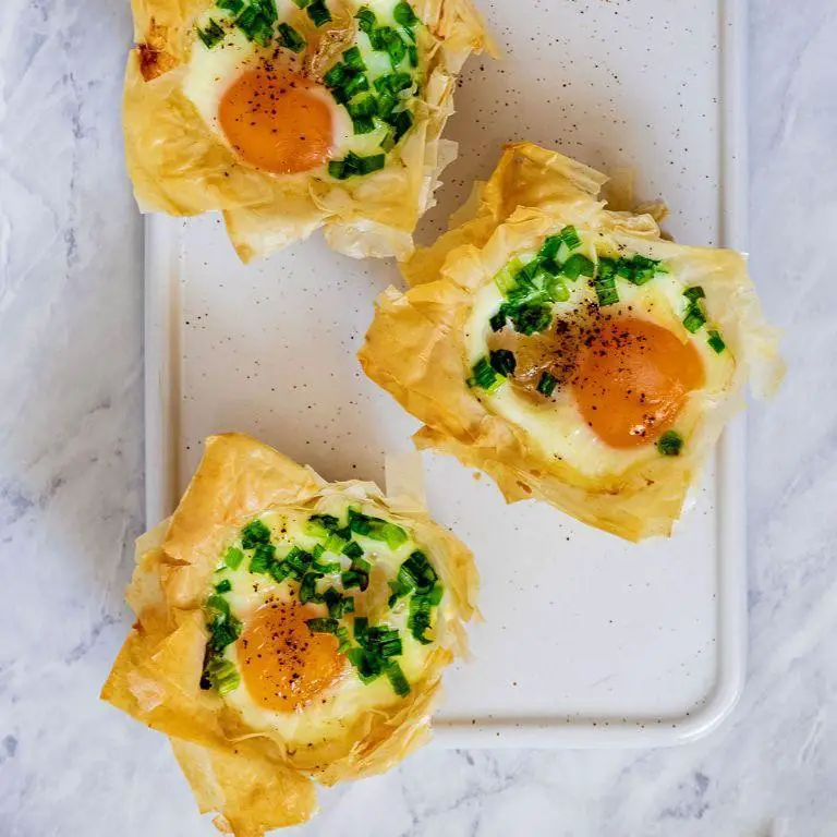 Savory Phyllo Dough Breakfast Cups with Eggs and Cheese
