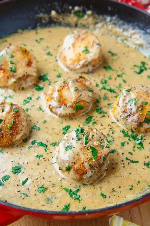 Scallops with Mustard Cream Sauce