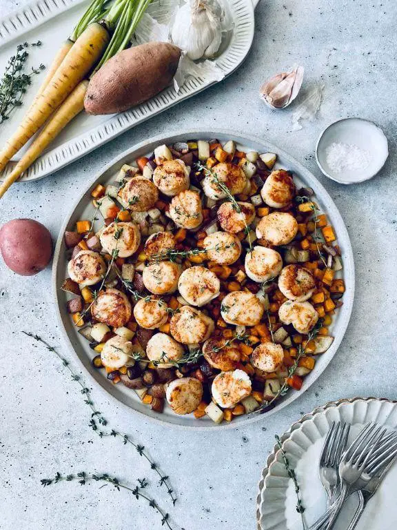 Sea Scallops with Roasted Vegetables