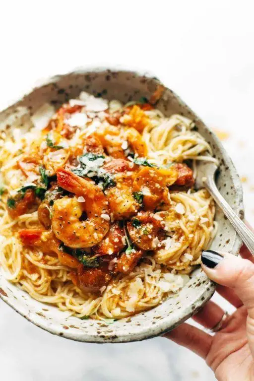 Seafood Capellini in a Light Tomato Sauce