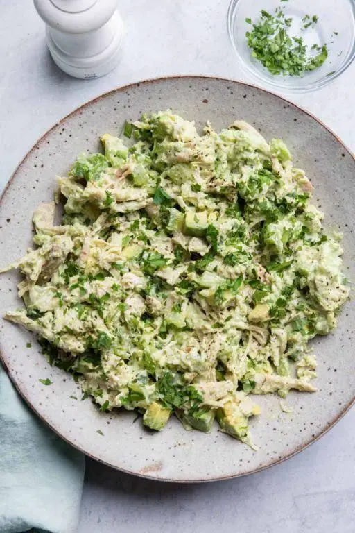 Shredded Chicken Thigh Salad with Avocado