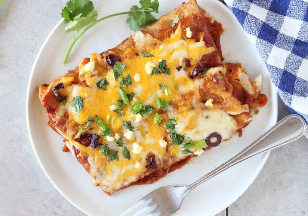 Shredded Chicken Thigh and Black Bean Enchiladas