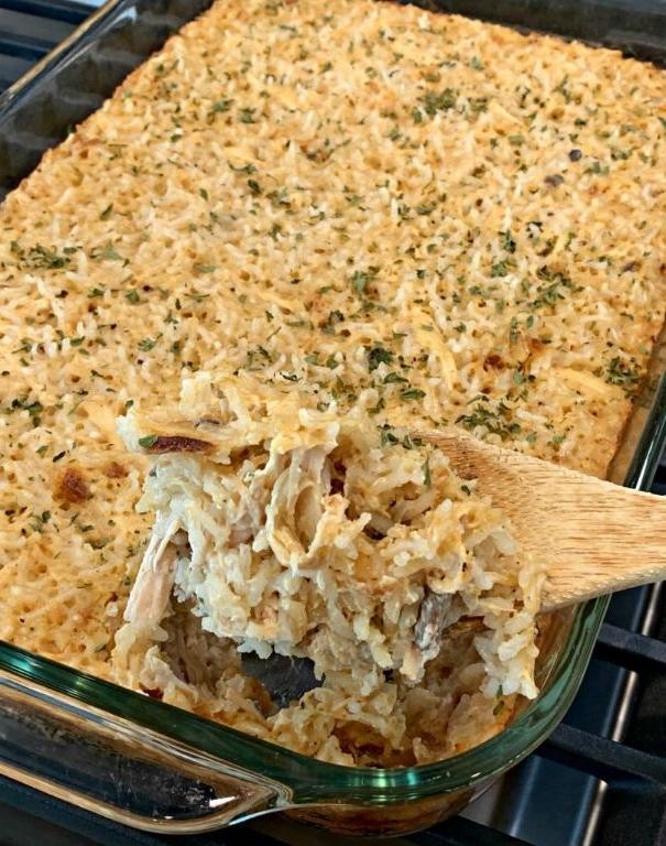 Shredded Chicken Thigh and Rice Casserole