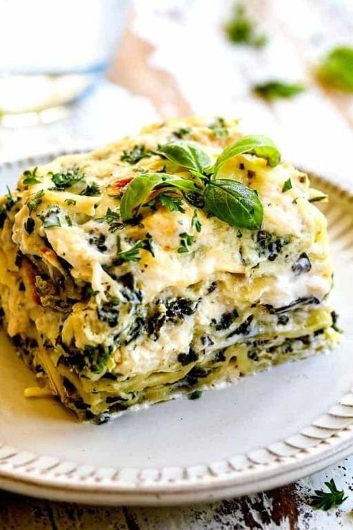 Shredded Chicken Thigh and Spinach Lasagna