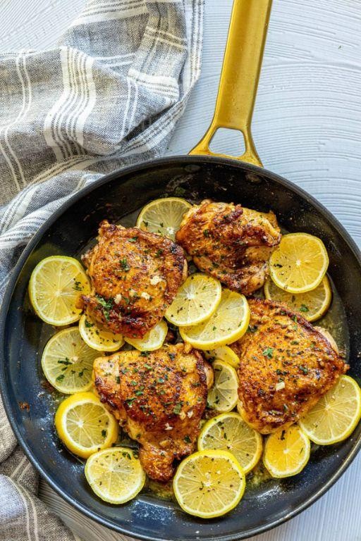 Shredded Chicken Thigh with Lemon Garlic Sauce