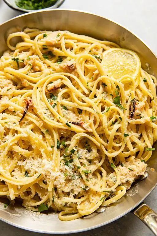 Shrimp and Crab Linguine with Lemon Butter Sauce