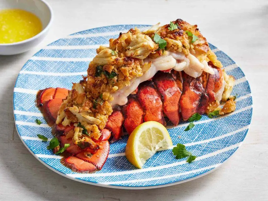 Shrimp and Crab Stuffed Lobster Tails