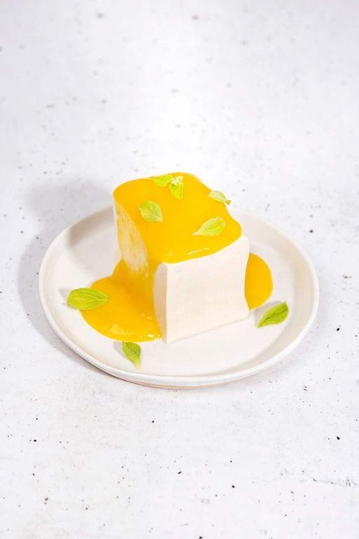 Silken Tofu Pudding with Mango Sauce