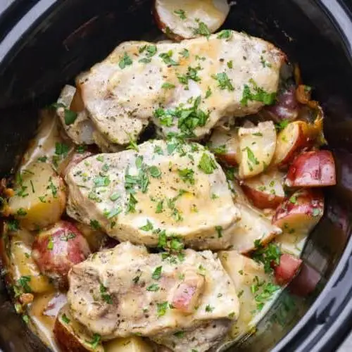 Slow Cooker Ranch Pork Chops and Potatoes