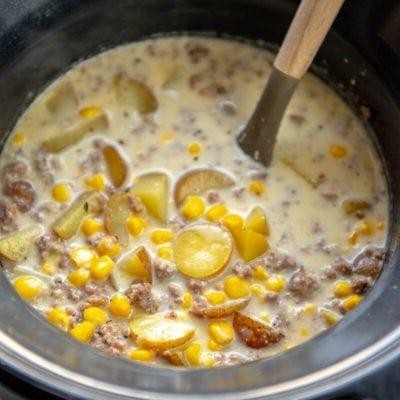 Slow Cooker Sausage and Corn Chowder