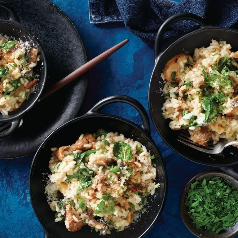 Slow Cooker Sausage and Mushroom Risotto