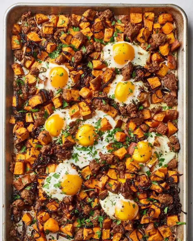 Slow Cooker Sausage and Sweet Potato Hash