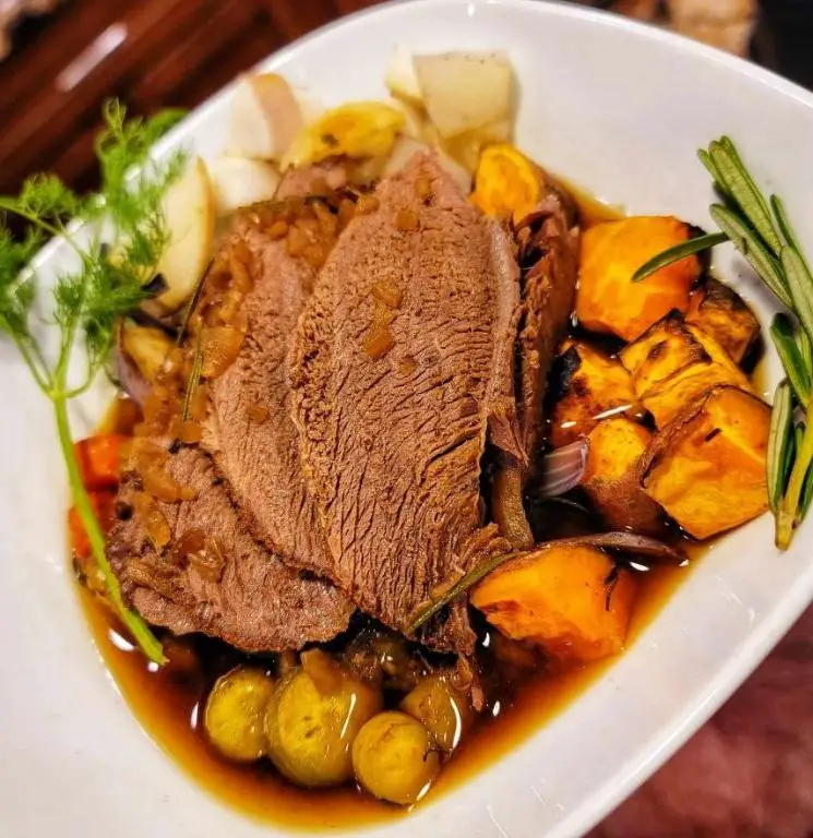 Slow-Cooked Venison Steak with Root Vegetables