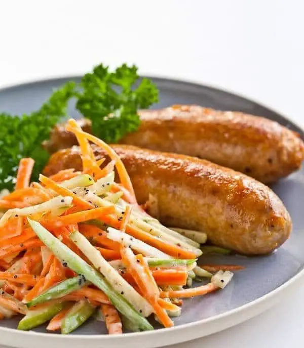 Smoked Andouille Chicken Sausage with Apple Slaw