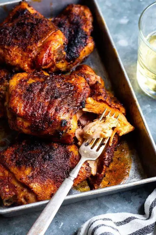 Smoked Chicken Thighs with Sweet and Spicy Dry Rub