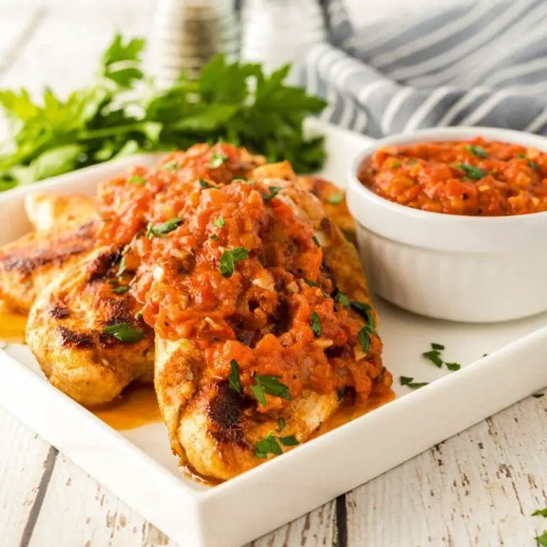 Smoked Paprika Baked Chicken Breast with Romesco Sauce