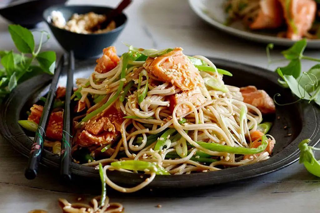 Snow Pea and Salmon Stir-Fry