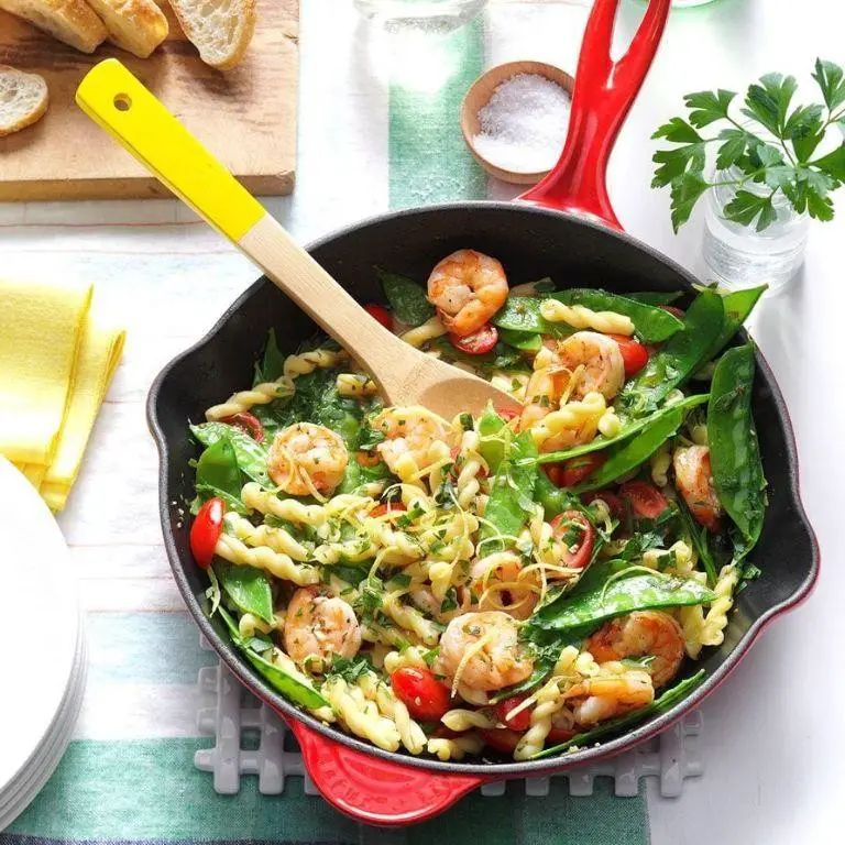 Snow Pea and Shrimp Pasta