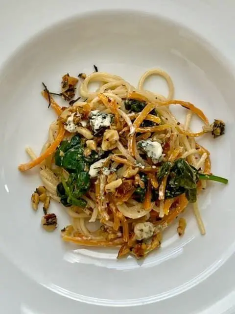 Spaghetti Squash Pasta with Blue Cheese and Walnuts